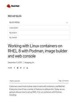 RHEL 8 with Podman, image builder and web
