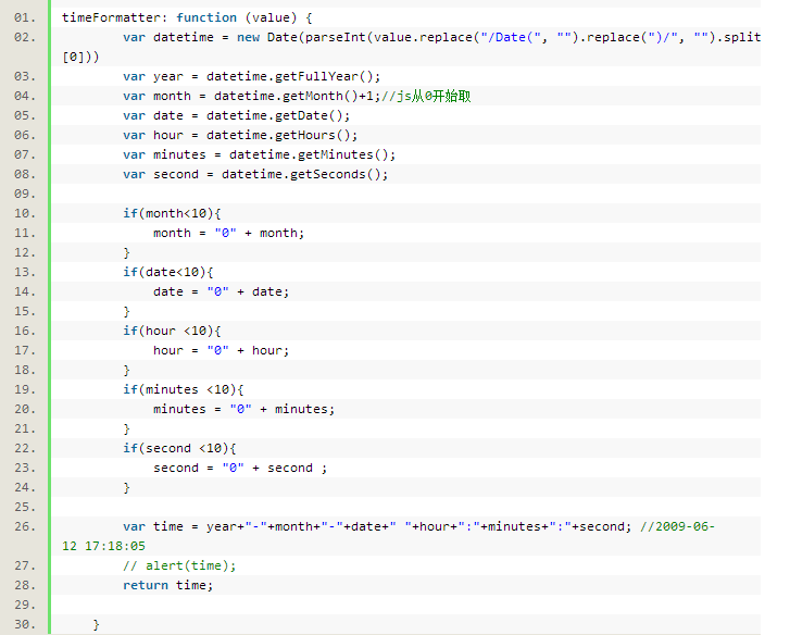 JavaScript转换数据库DateTime字段类型方法