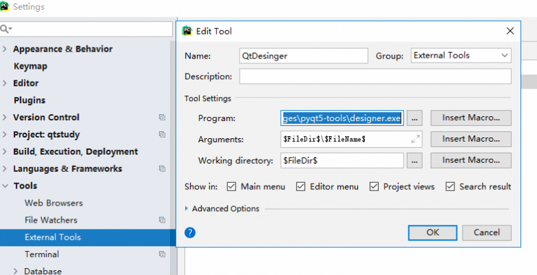 pycharm+PyQt5+python最新开发环境配置(踩坑)