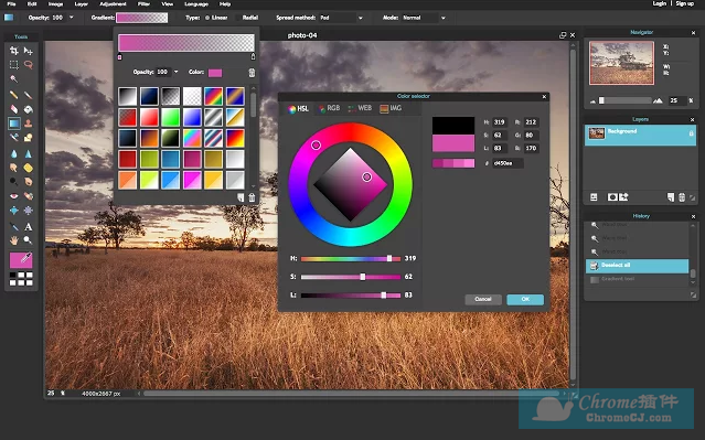 Pixlr Editor色彩选择