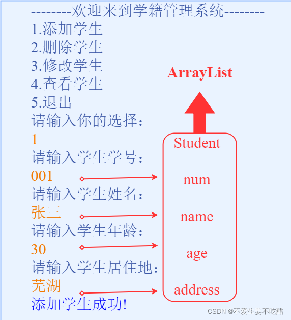 添加学生信息的方法说明图