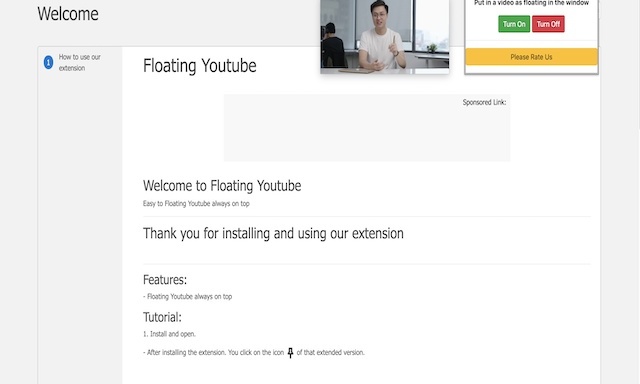 YouTube视频的浮动播放器